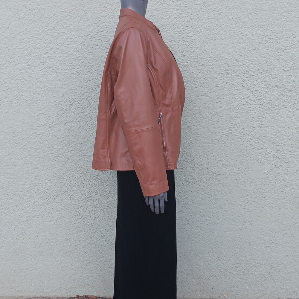JESSICA LONDON GENUINE LEATHER FULL ZIP LUX JACKET (Pakistan) - Picture 14 of 17